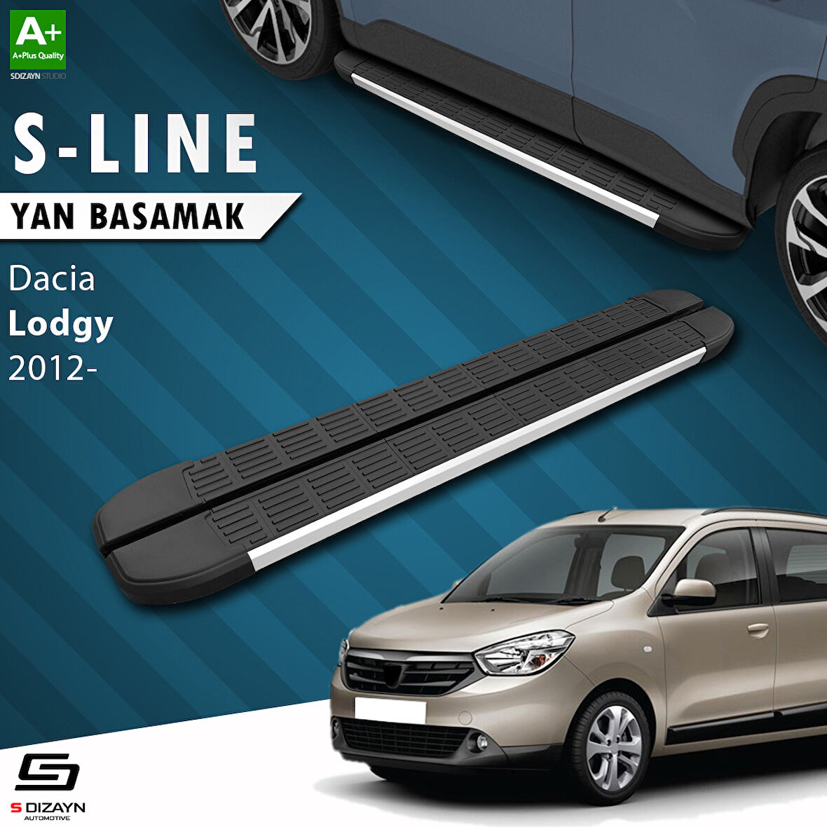 S-Dizayn Dacia Lodgy S-Line Aluminyum Yan Basamak 203 Cm 2012 Üzeri A+ Kalite