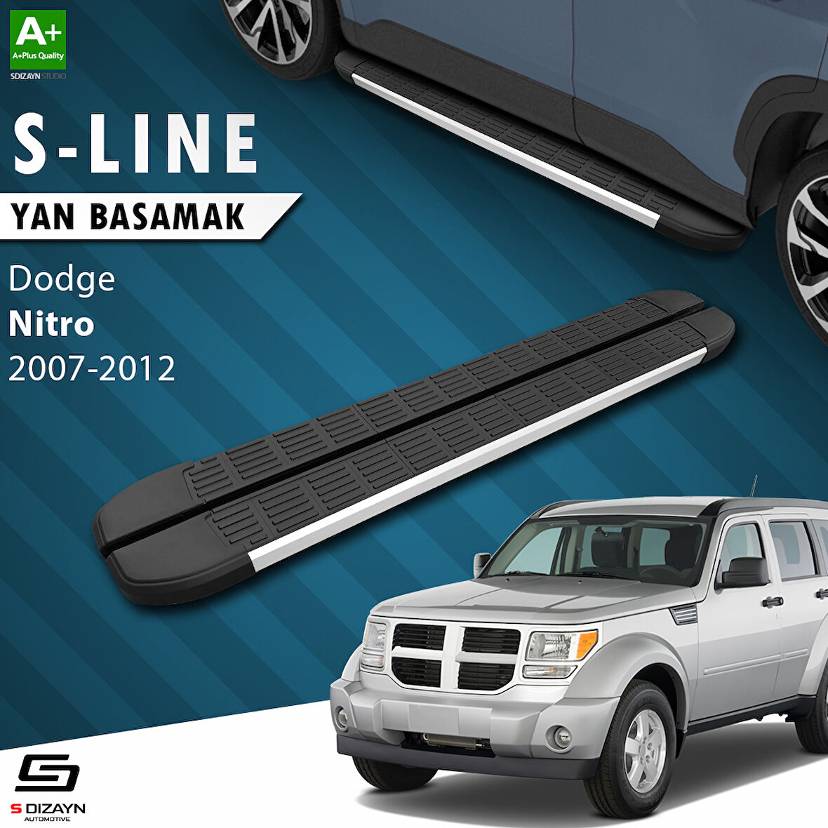S-Dizayn Dodge Nitro S-Line Aluminyum Yan Basamak 153 Cm 2007-2012 A+ Kalite