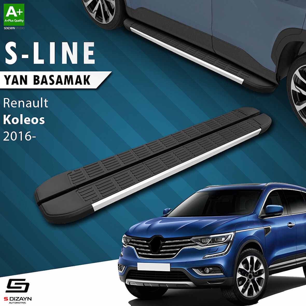 S-Dizayn Renault Koleos 2 S-Line Aluminyum Yan Basamak 163 Cm 2016 Üzeri A+ Kalite