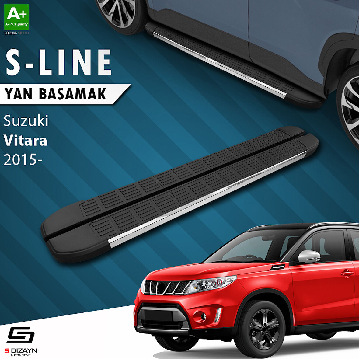 S-Dizayn Suzuki Vitara 4 S-Line Krom Yan Basamak 163 Cm 2015 Üzeri A+ Kalite