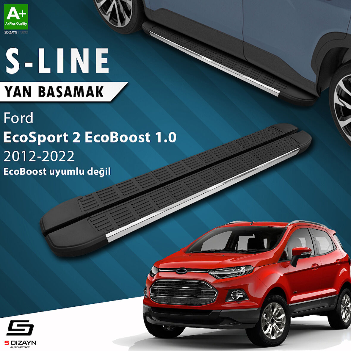 S-Dizayn Ford EcoSport 2 S-Line Krom Yan Basamak 173 Cm 2012-2022 A+ Kalite