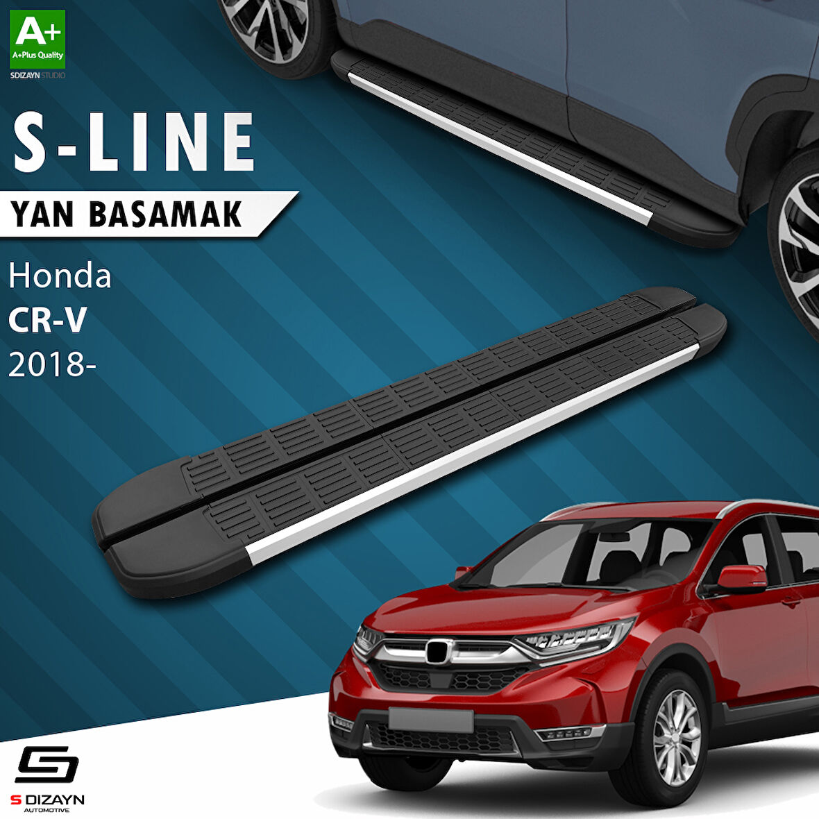 S-Dizayn Honda CR-V 5 S-Line Aluminyum Yan Basamak 173 Cm 2018-2023 A+ Kalite