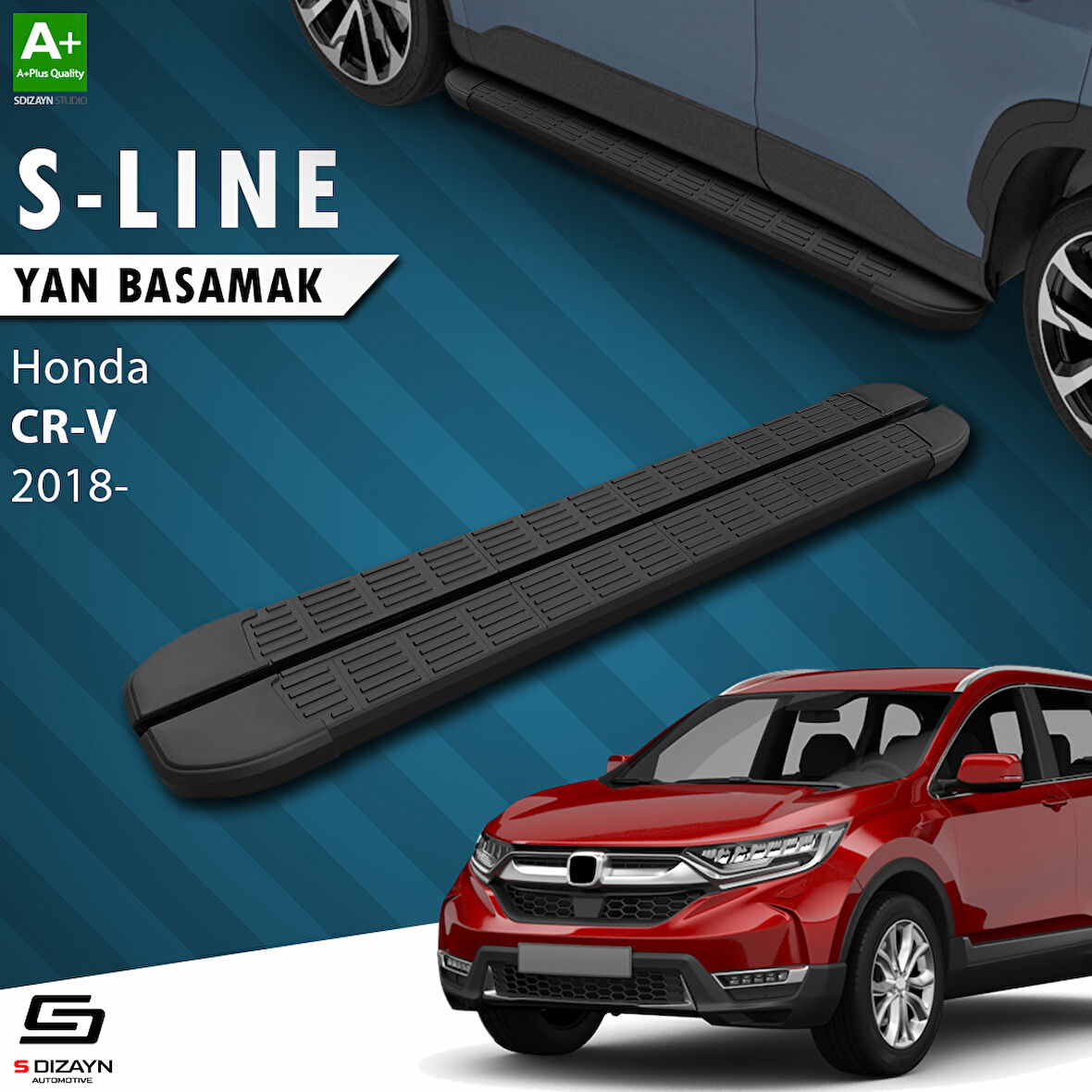 S-Dizayn Honda CR-V 5 S-Line Siyah Yan Basamak 173 Cm 2018-2023 A+ Kalite