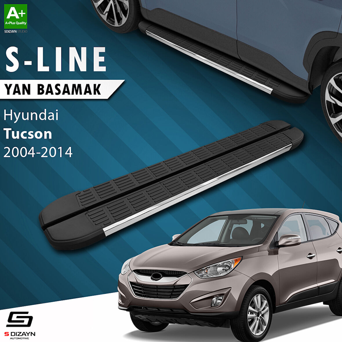 S-Dizayn Hyundai Tucson 2 S-Line Krom Yan Basamak 173 Cm 2004-2014 A+ Kalite