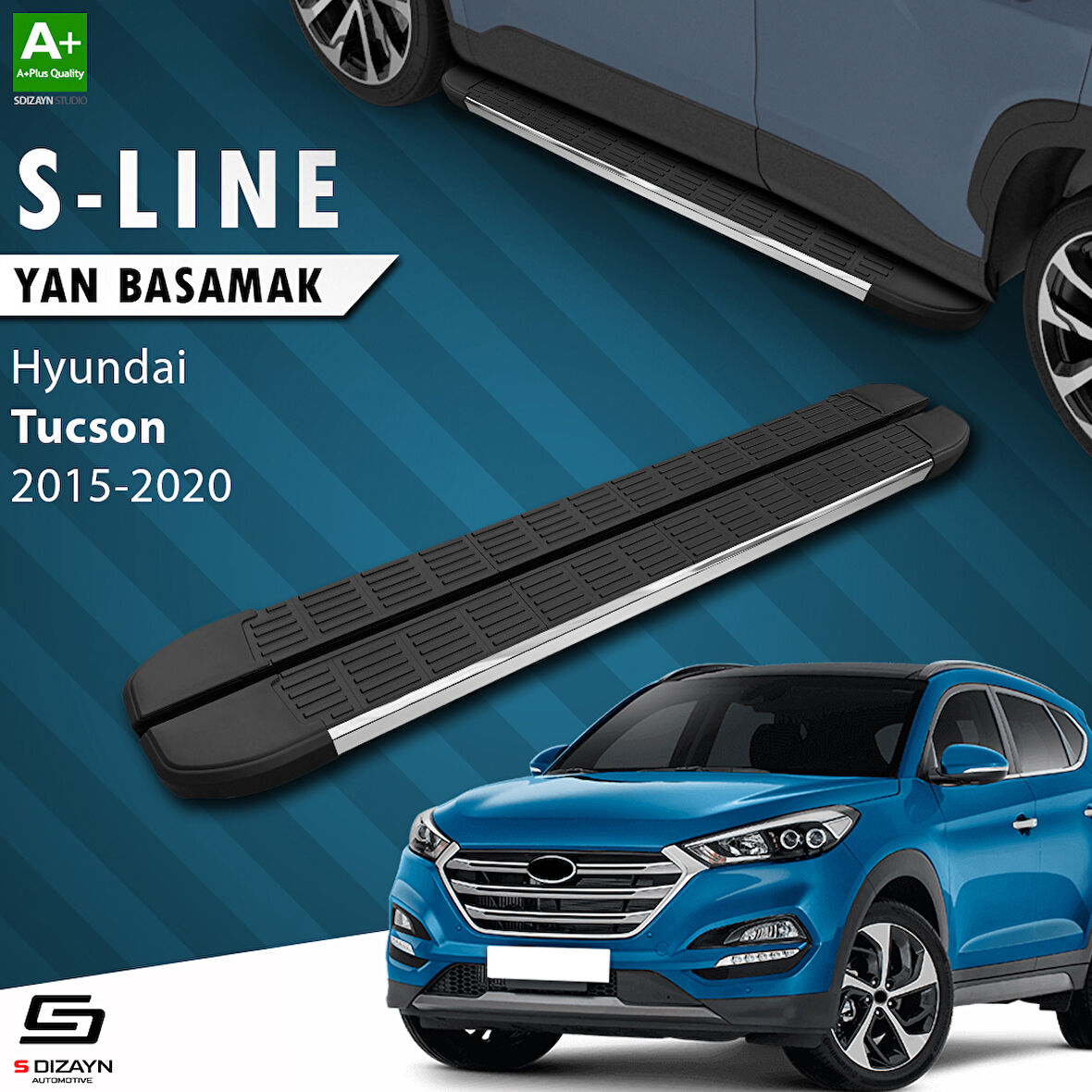 S-Dizayn Hyundai Tucson 3 S-Line Krom Yan Basamak 173 Cm 2015-2020 A+ Kalite