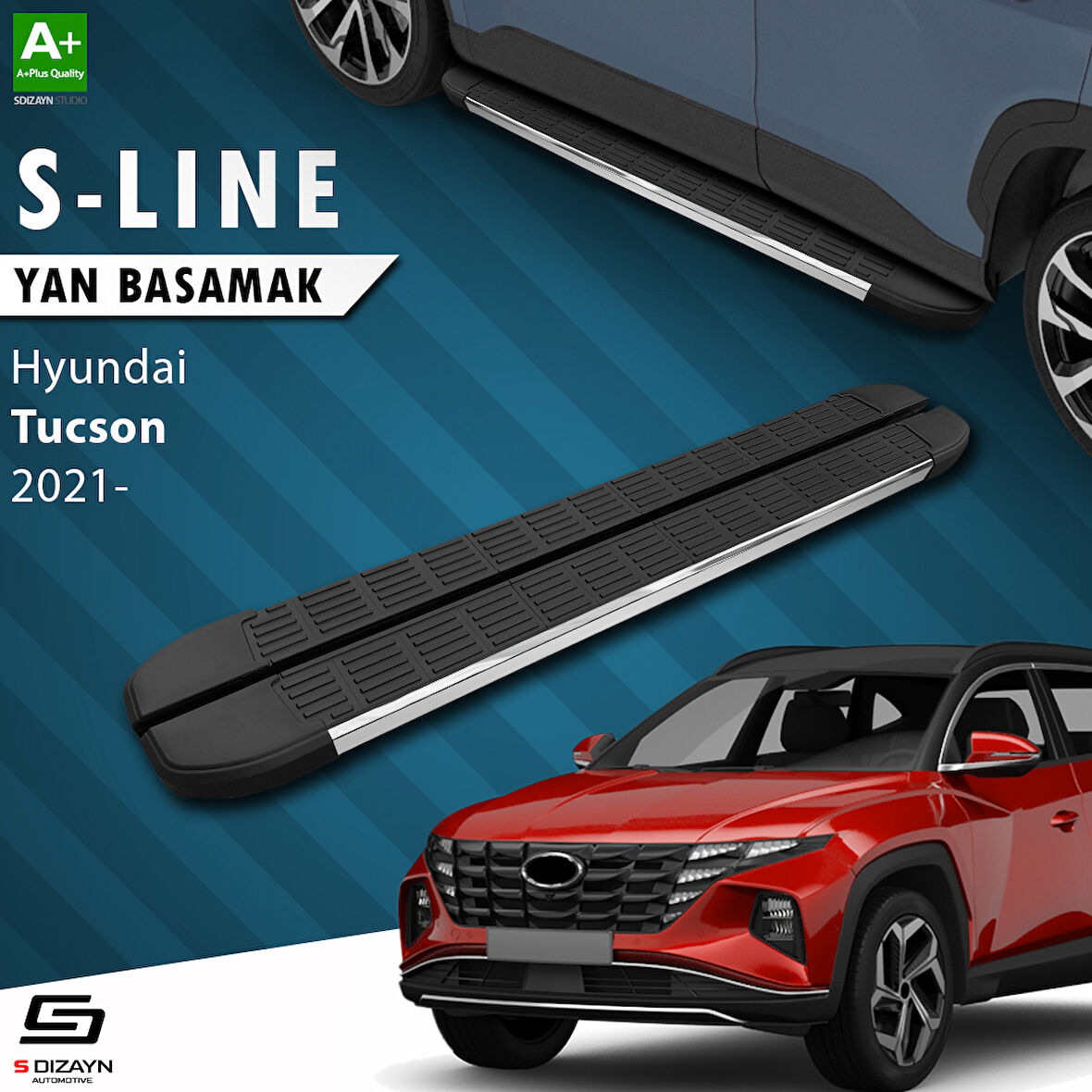 S-Dizayn Hyundai Tucson 4 S-Line Krom Yan Basamak 173 Cm 2021-2024 A+ Kalite