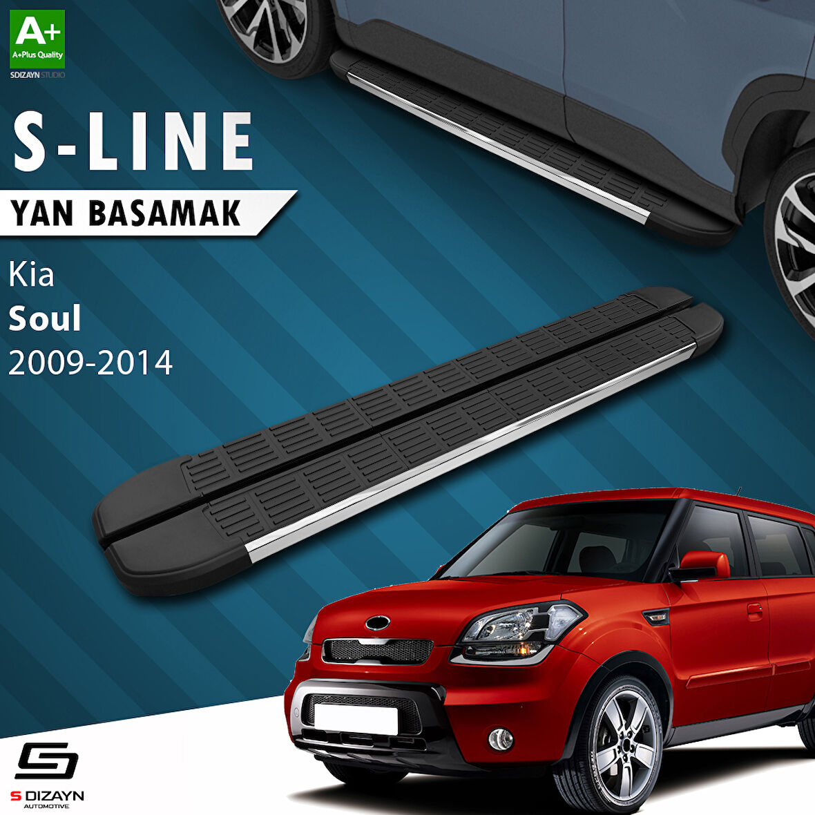 S-Dizayn Kia Soul S-Line Krom Yan Basamak 173 Cm 2009-2014 A+ Kalite
