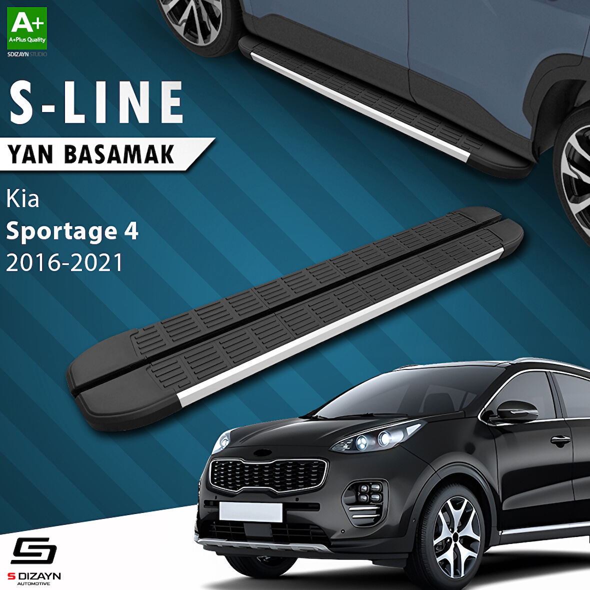 S-Dizayn Kia Sportage 4 S-Line Aluminyum Yan Basamak 173 Cm 2016-2021 A+ Kalite
