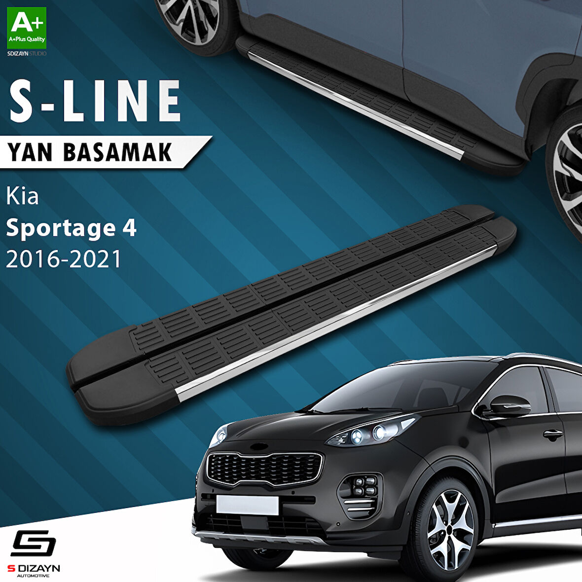 S-Dizayn Kia Sportage 4 S-Line Krom Yan Basamak 173 Cm 2016-2021 A+ Kalite