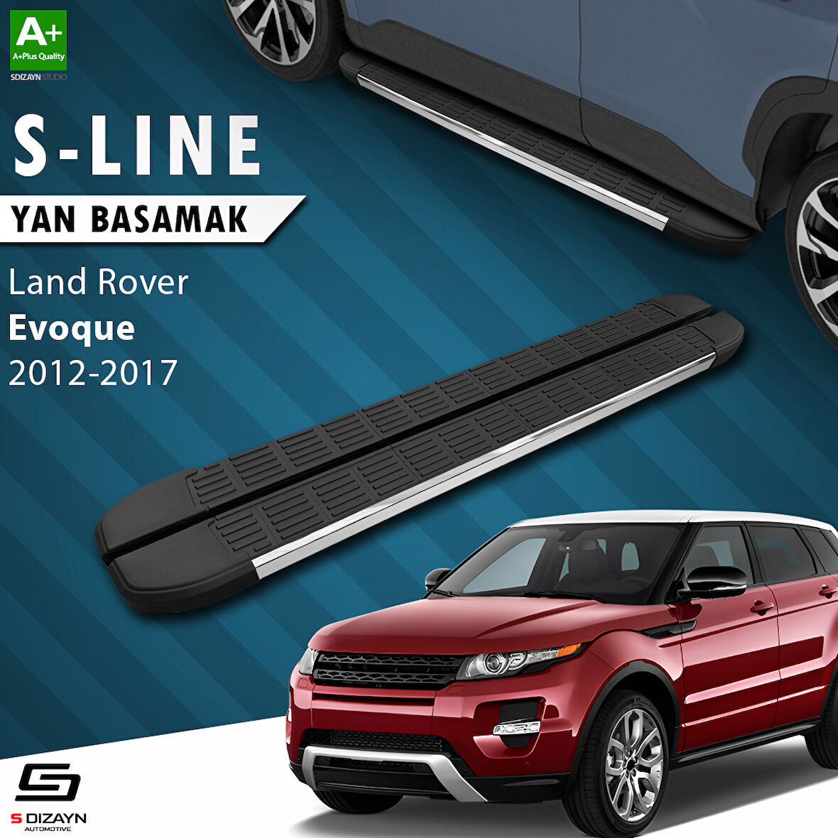 S-Dizayn Land Rover Range Rover Evoque S-Line Krom Yan Basamak 173 Cm 2012-2017 A+ Kalite