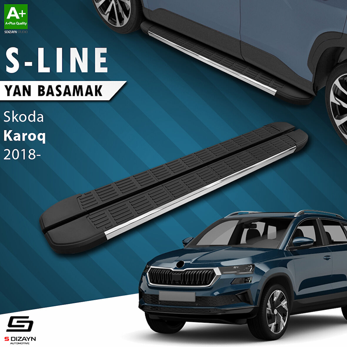 S-Dizayn Skoda Karoq S-Line Krom Yan Basamak 173 Cm 2018 Üzeri A+ Kalite