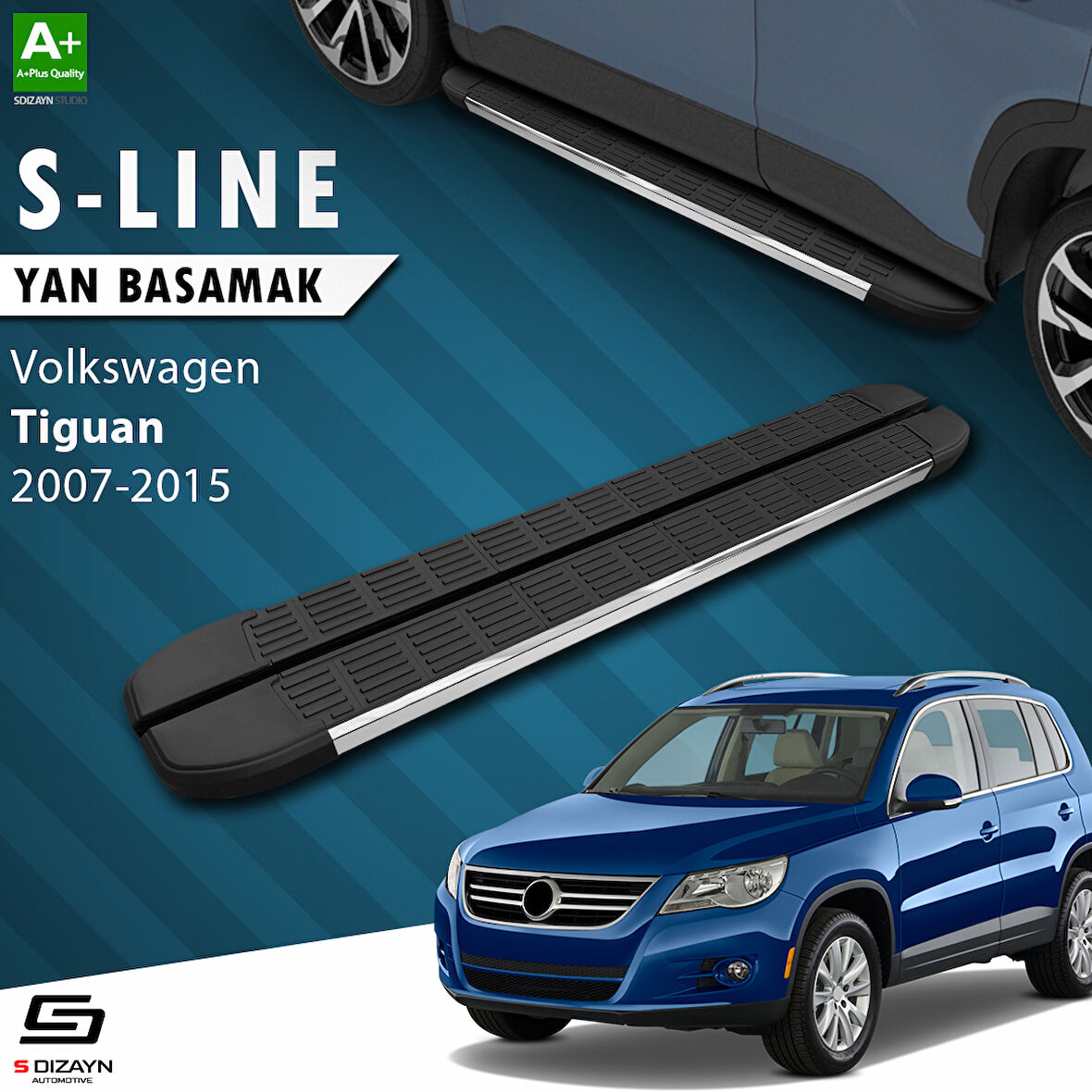 S-Dizayn VW Tiguan S-Line Krom Yan Basamak 173 Cm 2007-2015 A+ Kalite