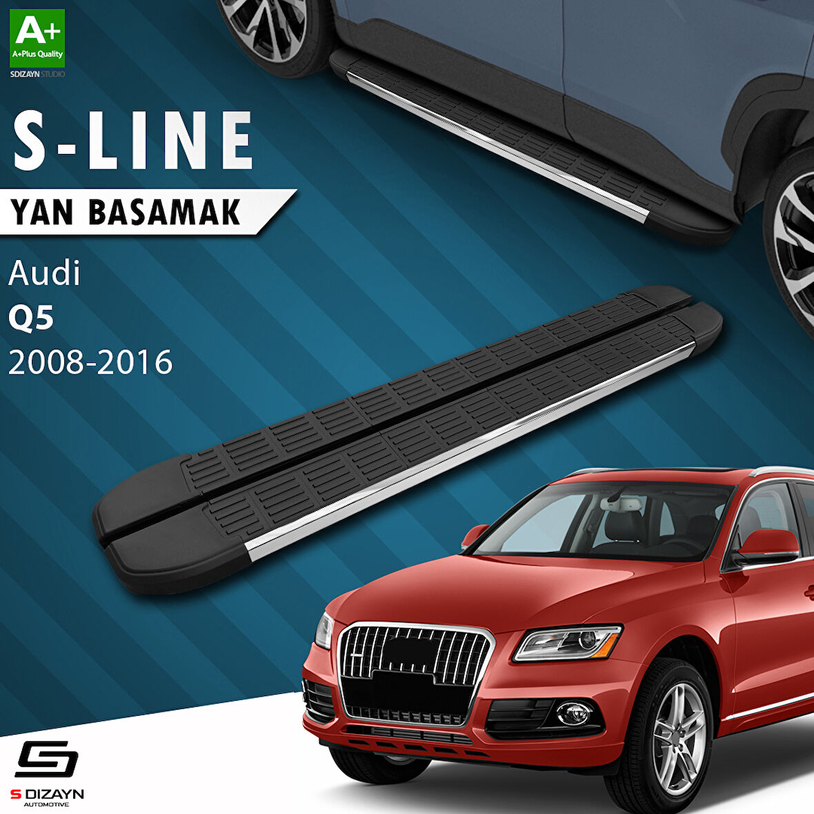 S-Dizayn Audi Q5 S-Line Krom Yan Basamak 183 Cm 2008-2016 A+ Kalite