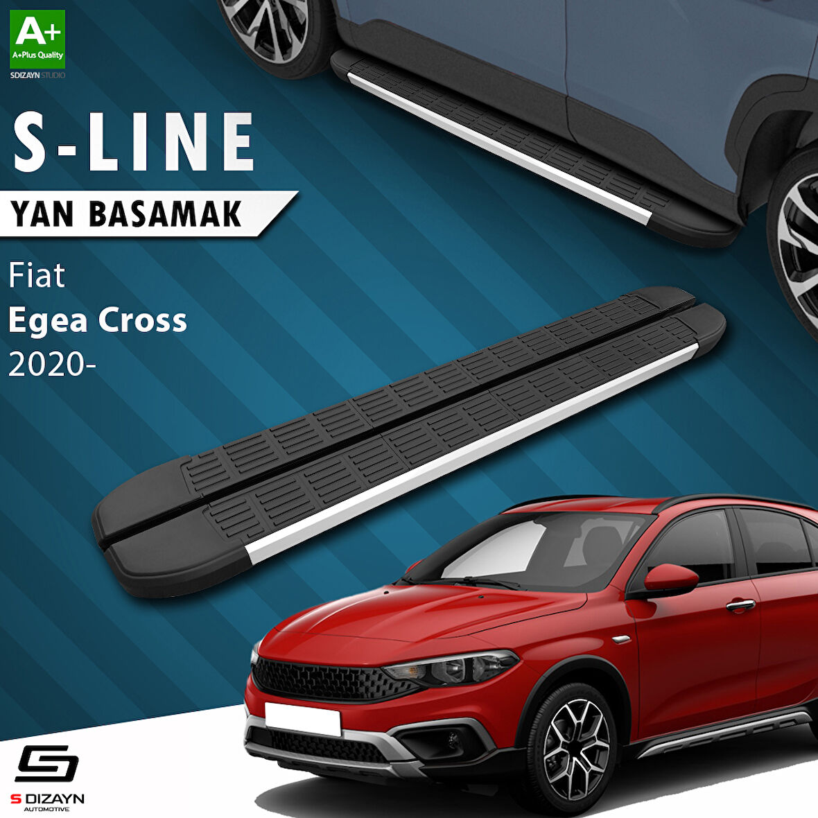 S-Dizayn Fiat Egea Cross S-Line Aluminyum Yan Basamak 183 Cm 2020 Üzeri A+ Kalite