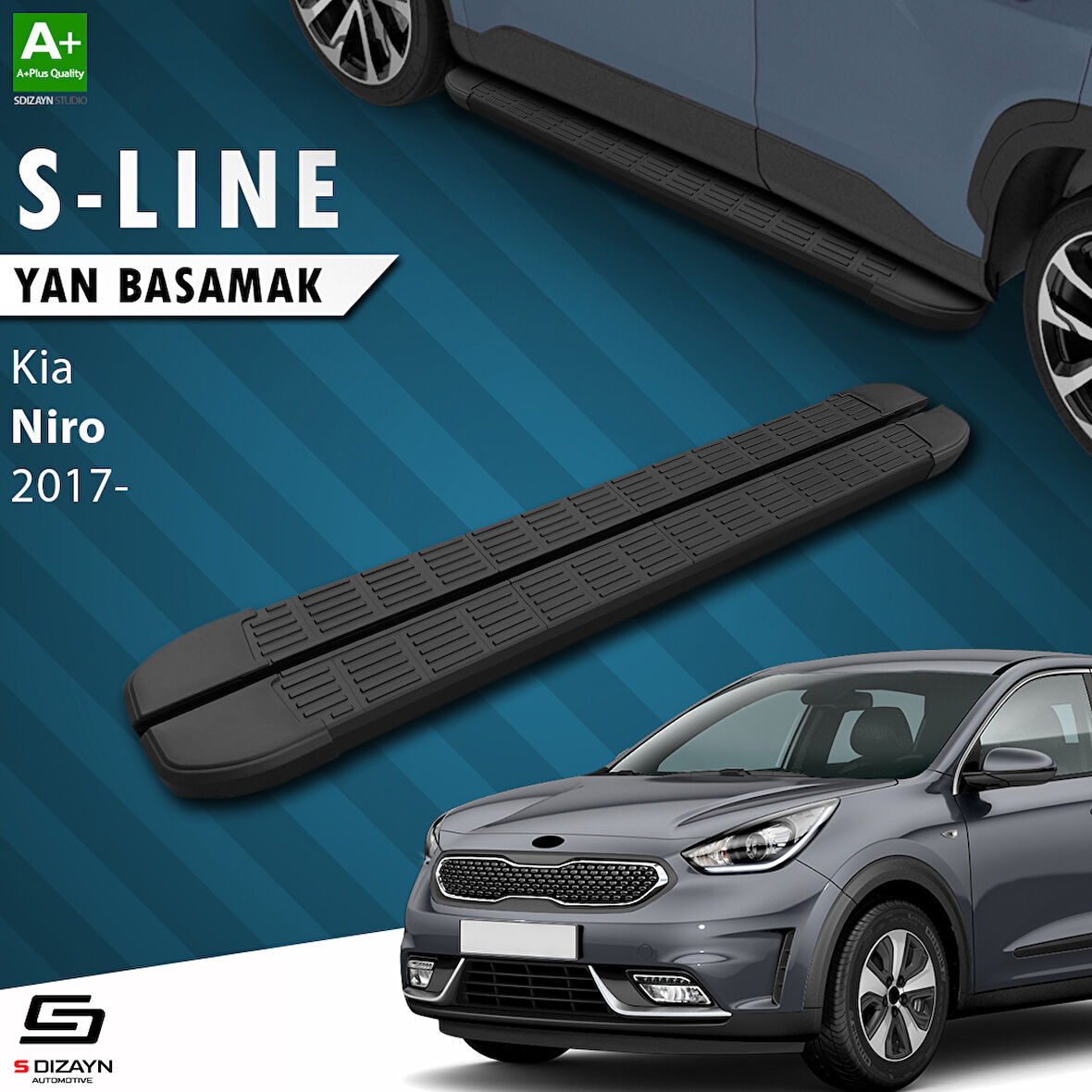 S-Dizayn Kia Niro S-Line Siyah Yan Basamak 183 Cm 2017 Üzeri A+ Kalite
