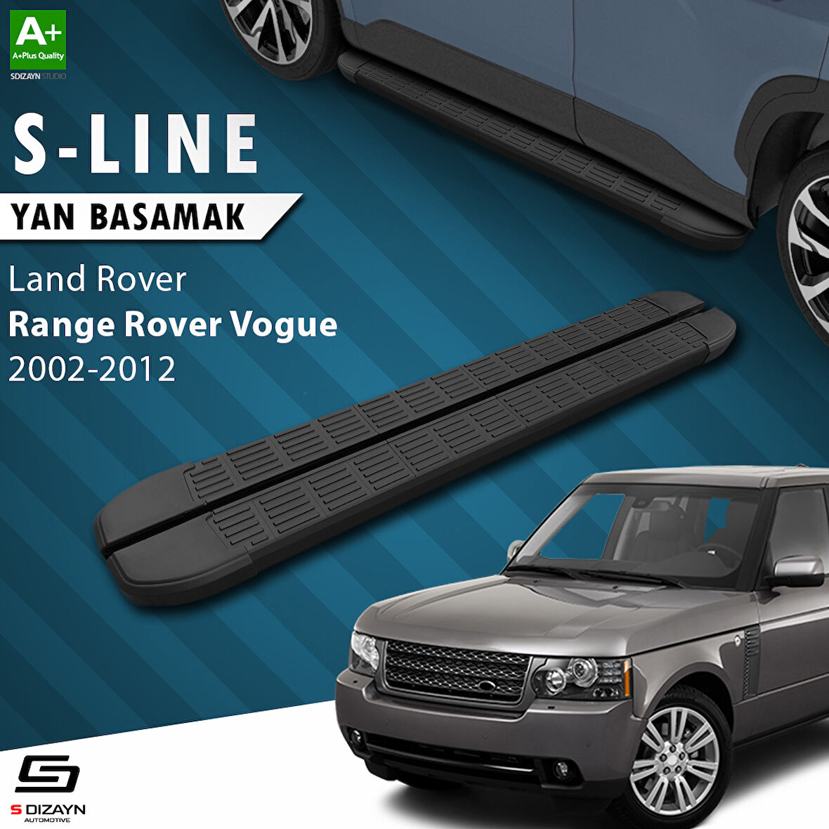 S-Dizayn Land Rover Range Rover Vogue 2 S-Line Siyah Yan Basamak 183 Cm 2002-2012 A+ Kalite