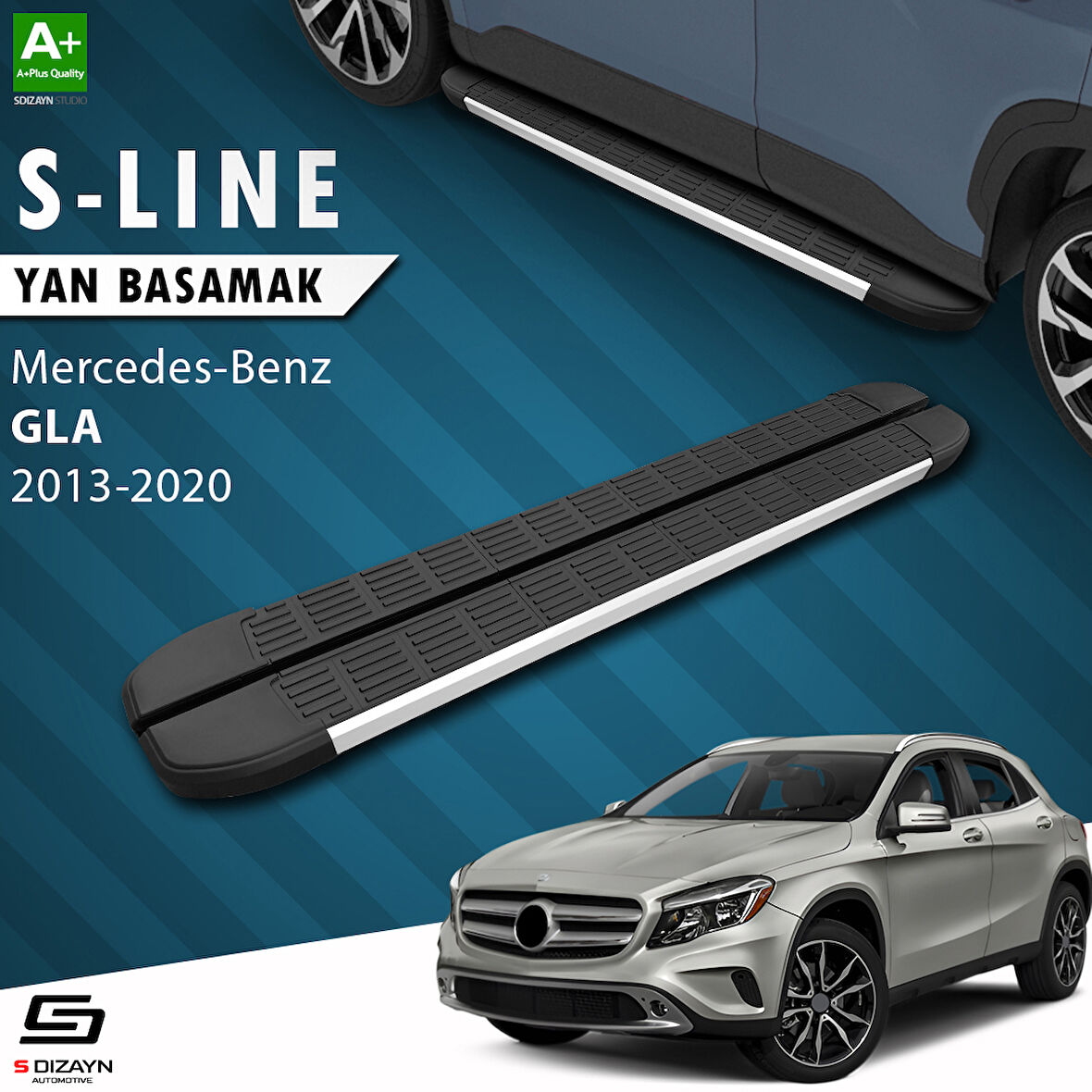 S-Dizayn Mercedes GLA X156 S-Line Aluminyum Yan Basamak 183 Cm 2013-2020 A+ Kalite