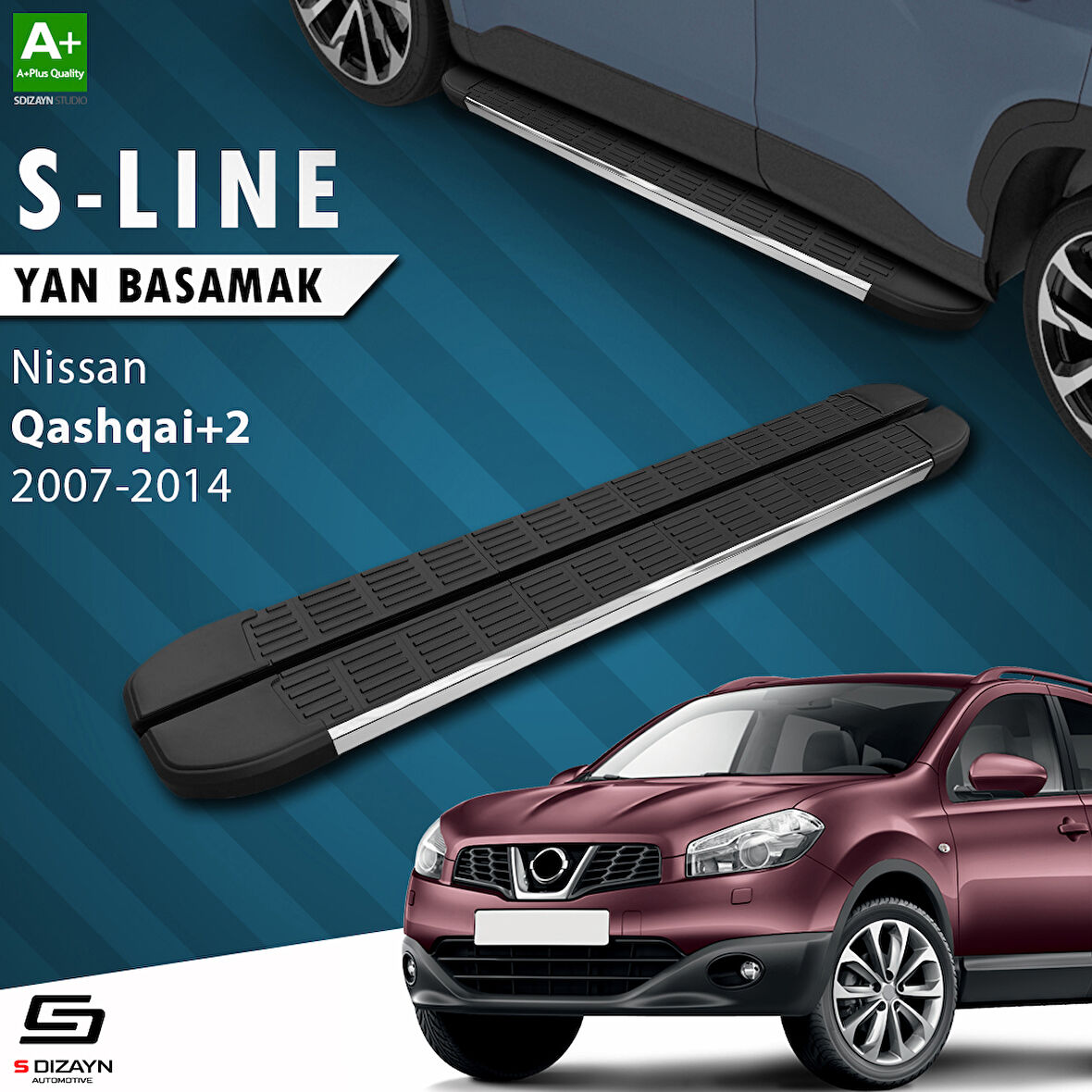 S-Dizayn Nissan Qashqai +2 S-Line Krom Yan Basamak 183 Cm 2007-2014 A+ Kalite