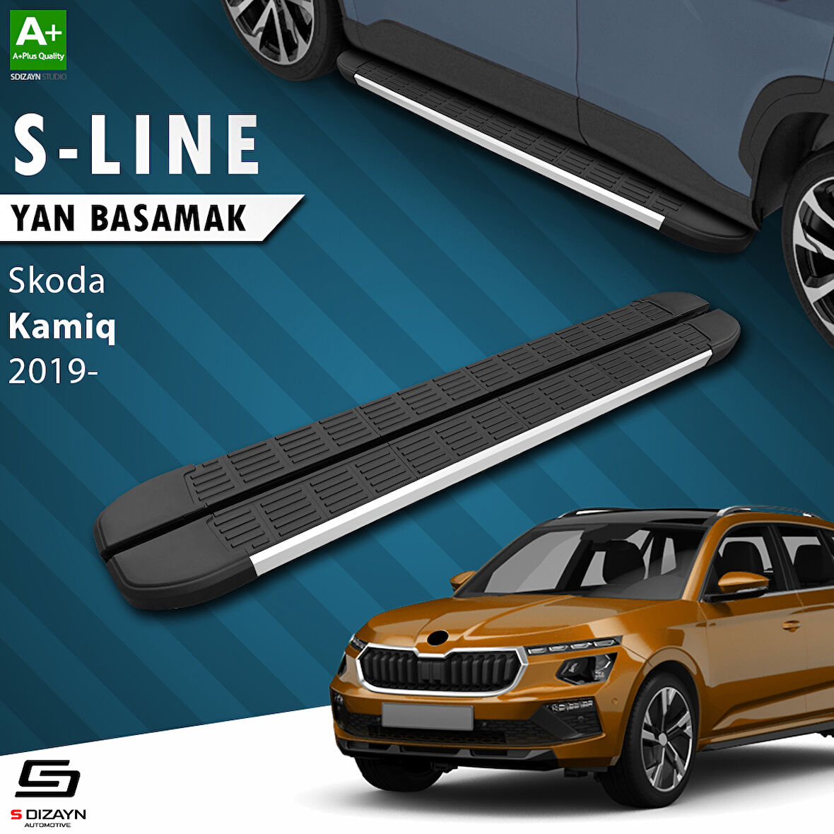 S-Dizayn Skoda Kamiq S-Line Aluminyum Yan Basamak 183 Cm 2019 Üzeri A+ Kalite