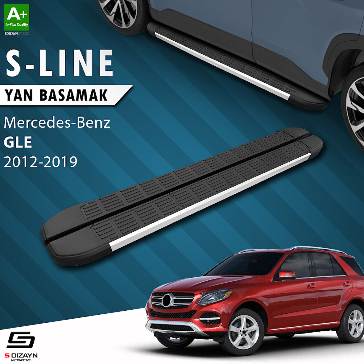 S-Dizayn Mercedes GLE W166 S-Line Aluminyum Yan Basamak 193 Cm 2012-2019 A+ Kalite
