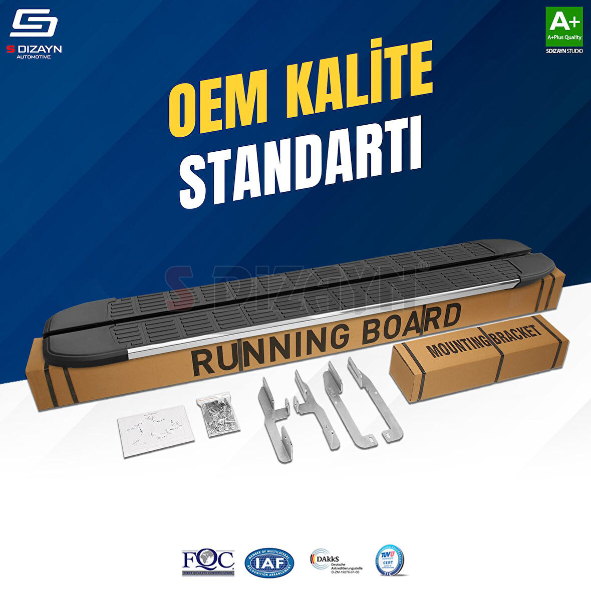 S-Dizayn GLE W166 S-Line Krom Yan Basamak 193 Cm 2012-2019 A+ Kalite