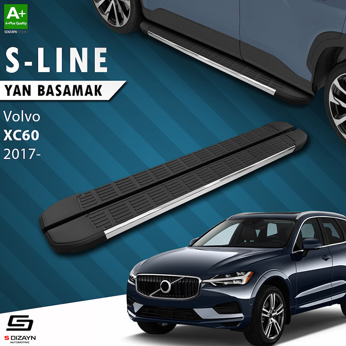 S-Dizayn Volvo Xc60 2 S-Line Krom Yan Basamak 193 Cm 2017 Üzeri A+ Kalite