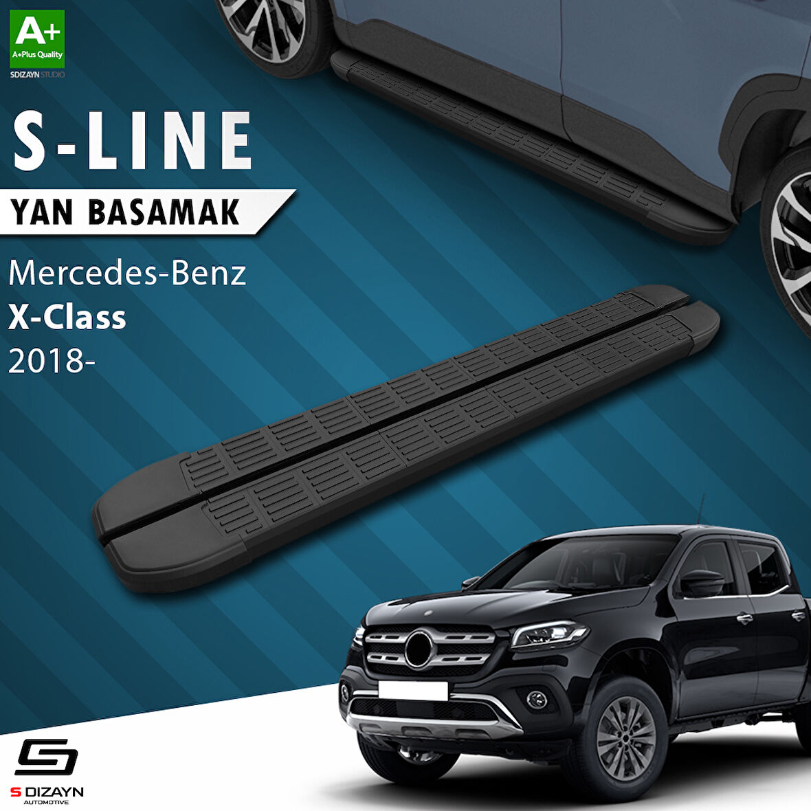 S-Dizayn X-Class S-Line Siyah Yan Basamak 203 Cm 2018-2020 A+ Kalite