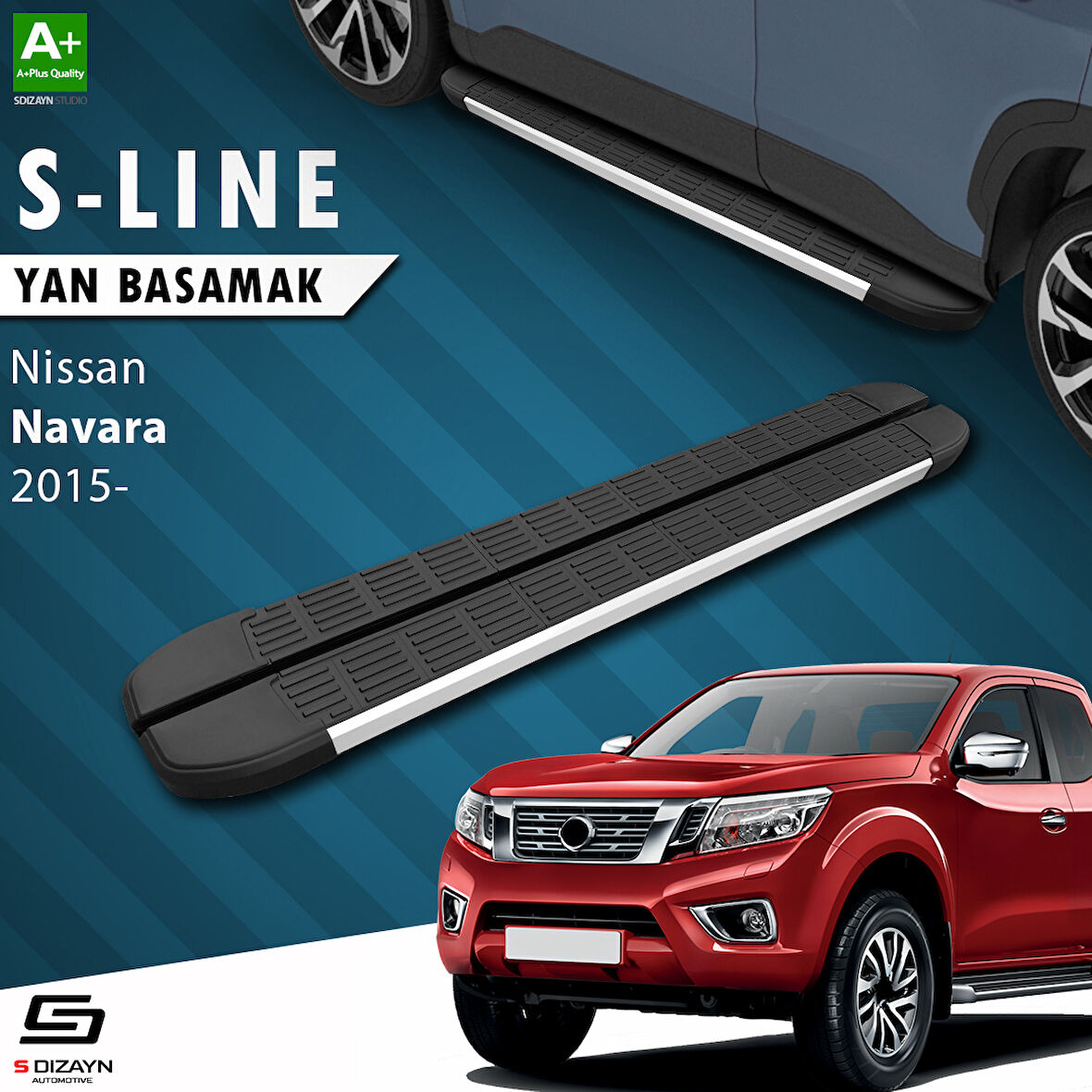 S-Dizayn Nissan Navara 3 S-Line Aluminyum Yan Basamak 203 Cm 2015 Üzeri A+ Kalite