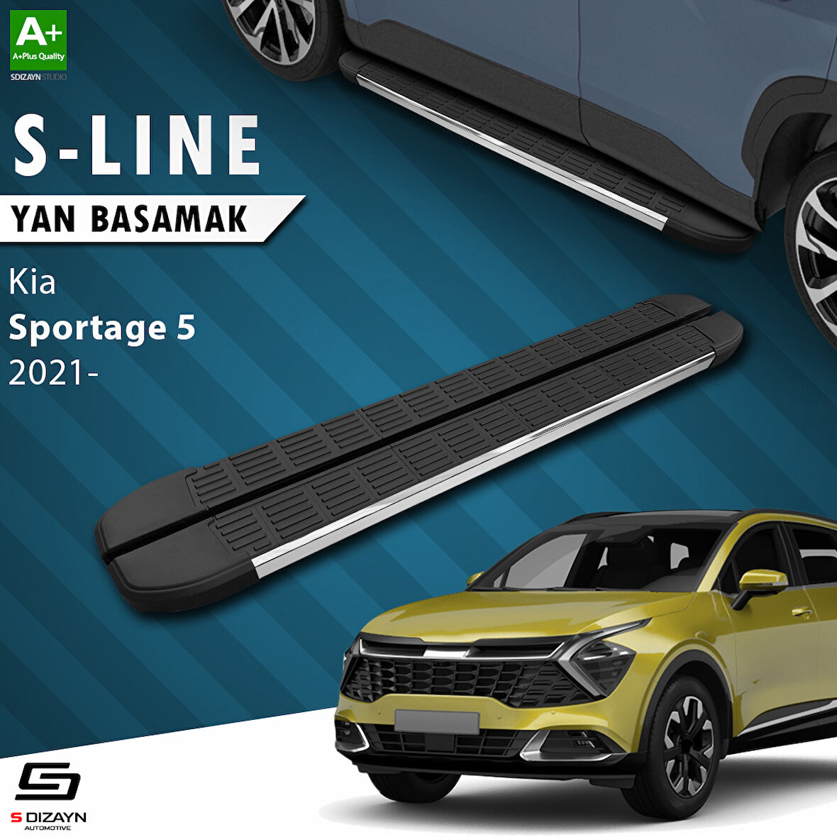 S-Dizayn Kia Sportage 5 S-Line Krom Yan Basamak 173 Cm 2021 Üzeri A+ Kalite