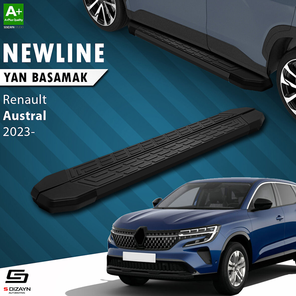 S-Dizayn Renault Austral NewLine Siyah Yan Basamak 183 Cm 2023 Üzeri A+ Kalite