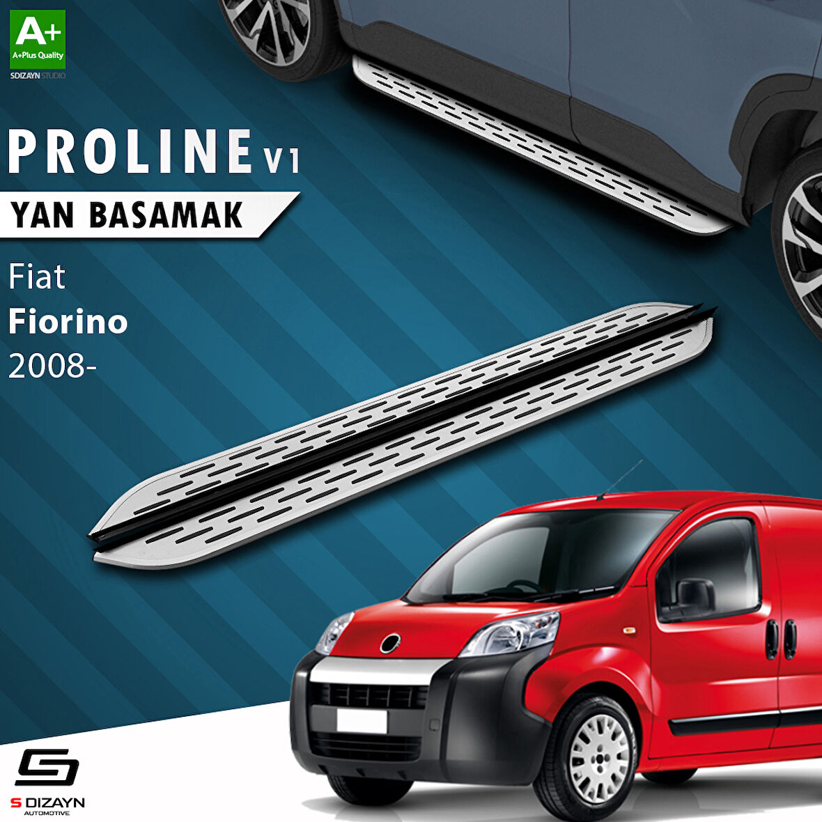 S-Dizayn Fiat Fiorino OEM Still Pro V1 Aluminyum Yan Basamak 173 Cm 2008 Üzeri A+ Kalite