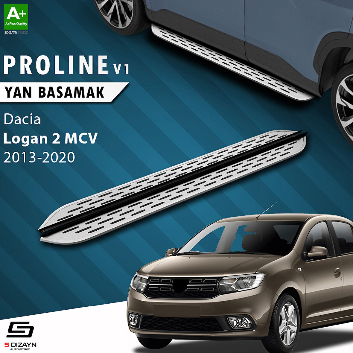 S-Dizayn Dacia Logan 2 MCV OEM Still Pro V1 Aluminyum Yan Basamak 183 Cm 2013-2020 A+ Kalite