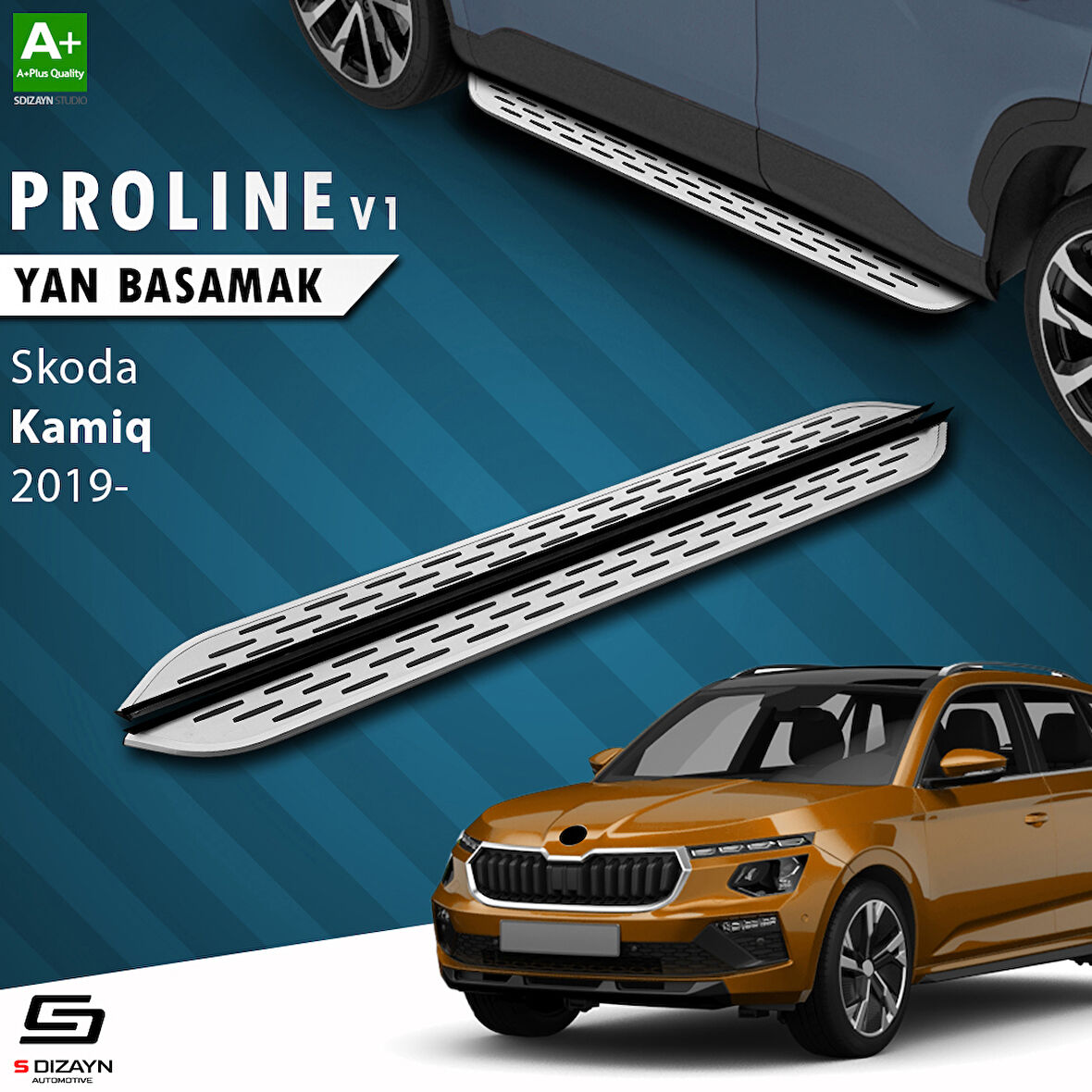 S-Dizayn Skoda Kamiq OEM Still Pro V1 Aluminyum Yan Basamak 183 Cm 2019 Üzeri A+ Kalite