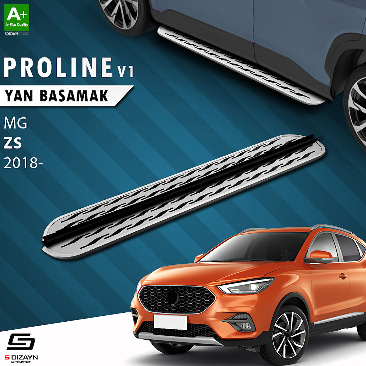 S-Dizayn MG ZS OEM Still Pro V2 Aluminyum Yan Basamak 173 Cm 2018 Üzeri A+ Kalite