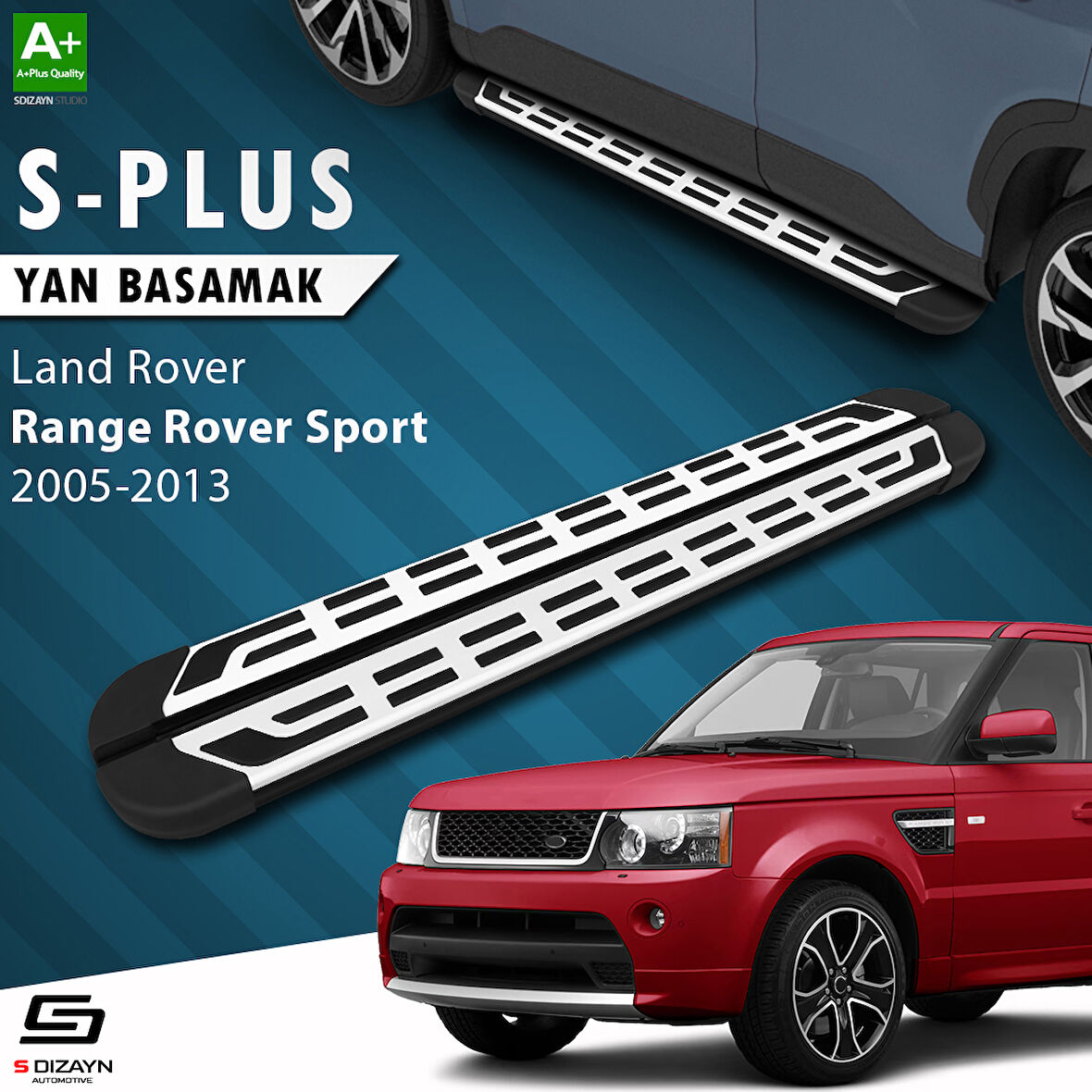 S-Dizayn Land Rover Range Rover Sport S-Plus Gri Yan Basamak 183 Cm 2005-2013 A+ Kalite