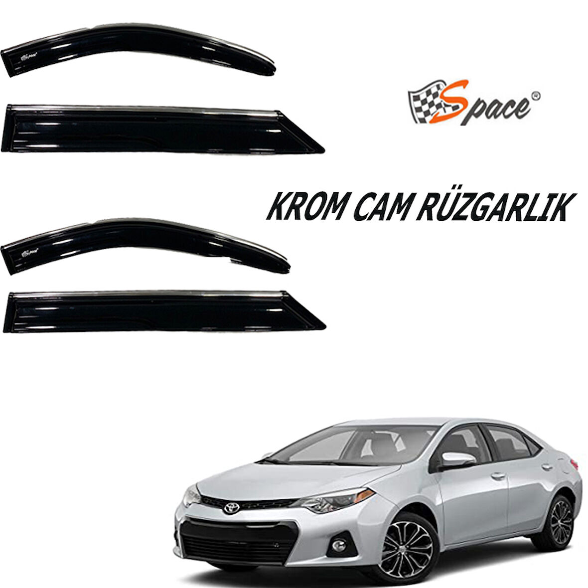 Krom cam rüzgarlığı Toyota Corolla 2014-2018/ CARU400