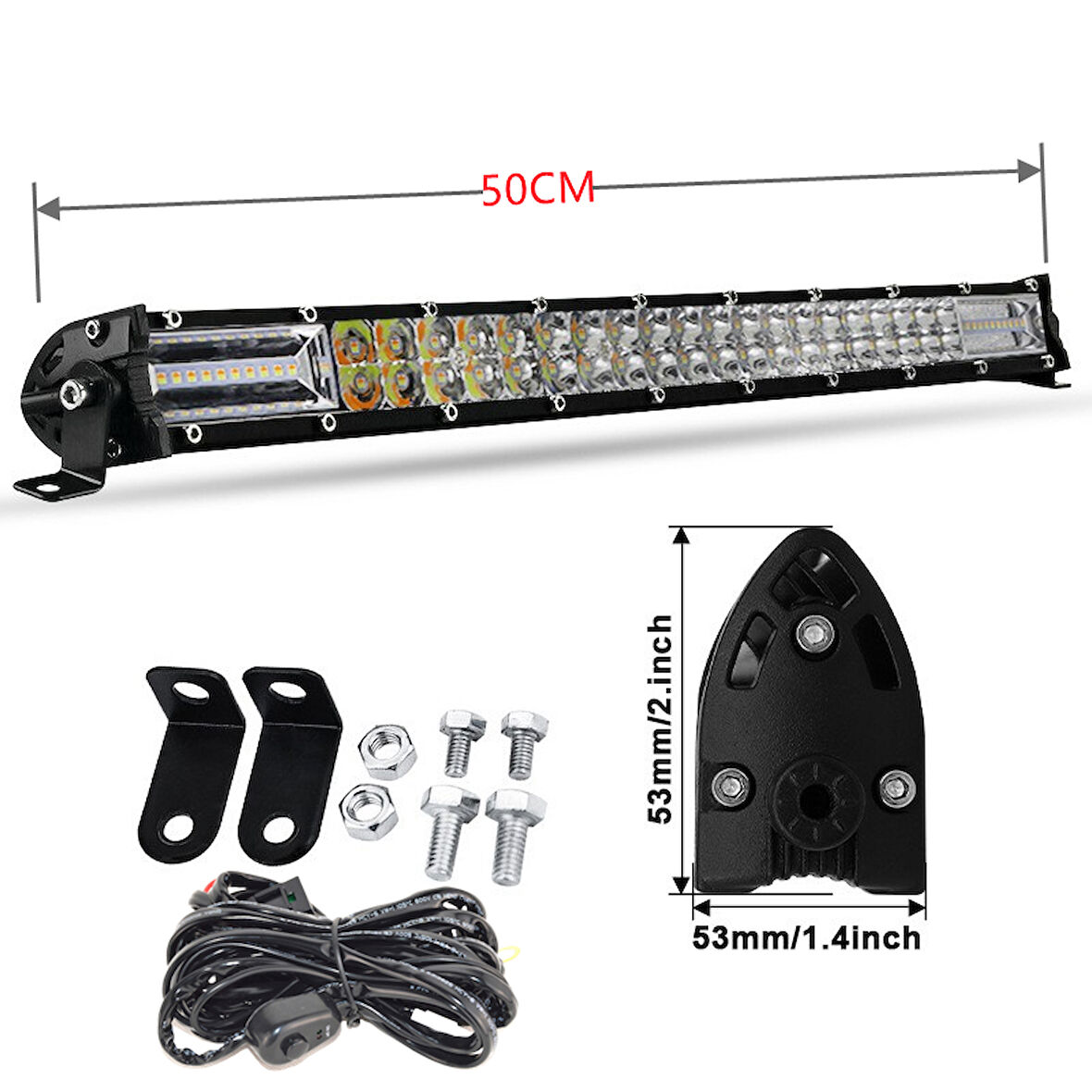 Space Offroad sis lambası 50cm beyaz-amber flaşlı 180w 12-30v / LASS315-2