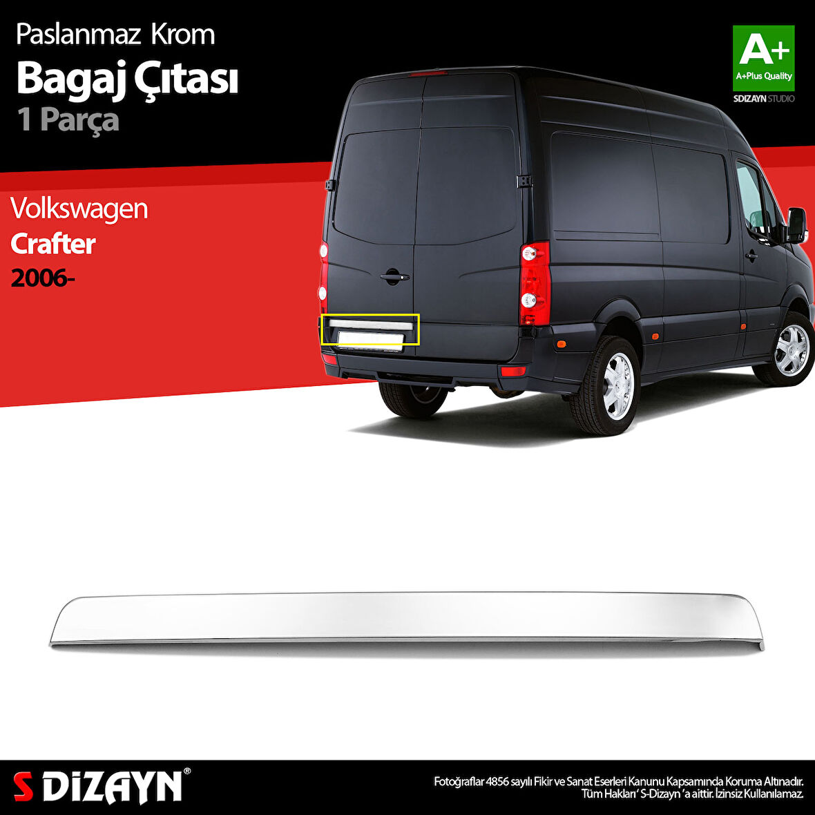 S-Dizayn VW Crafter Krom Bagaj Çıtası 2006-2017