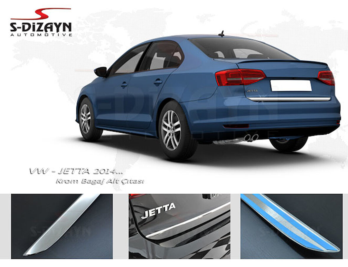 S-Dizayn VW Jetta Krom Bagaj Alt Çıta 2014-2019