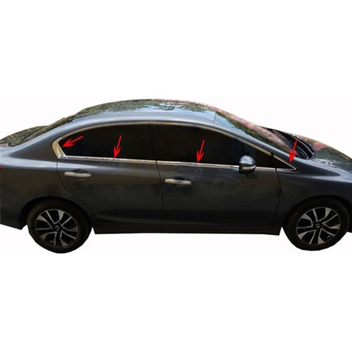 Honda Civic 9 Cam Çıtası 8 Prç Krom 2012 ve Sonrası