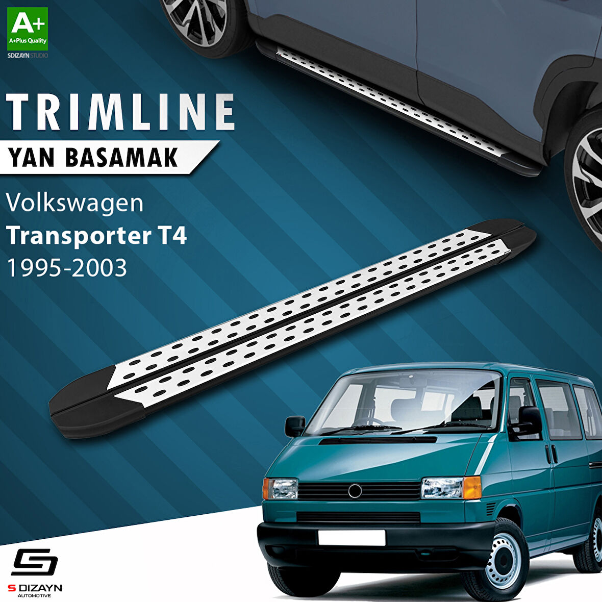 S-Dizayn VW Transporter T4 Kısa Şase TrimLine Gri Yan Basamak 215 Cm 1995-2003