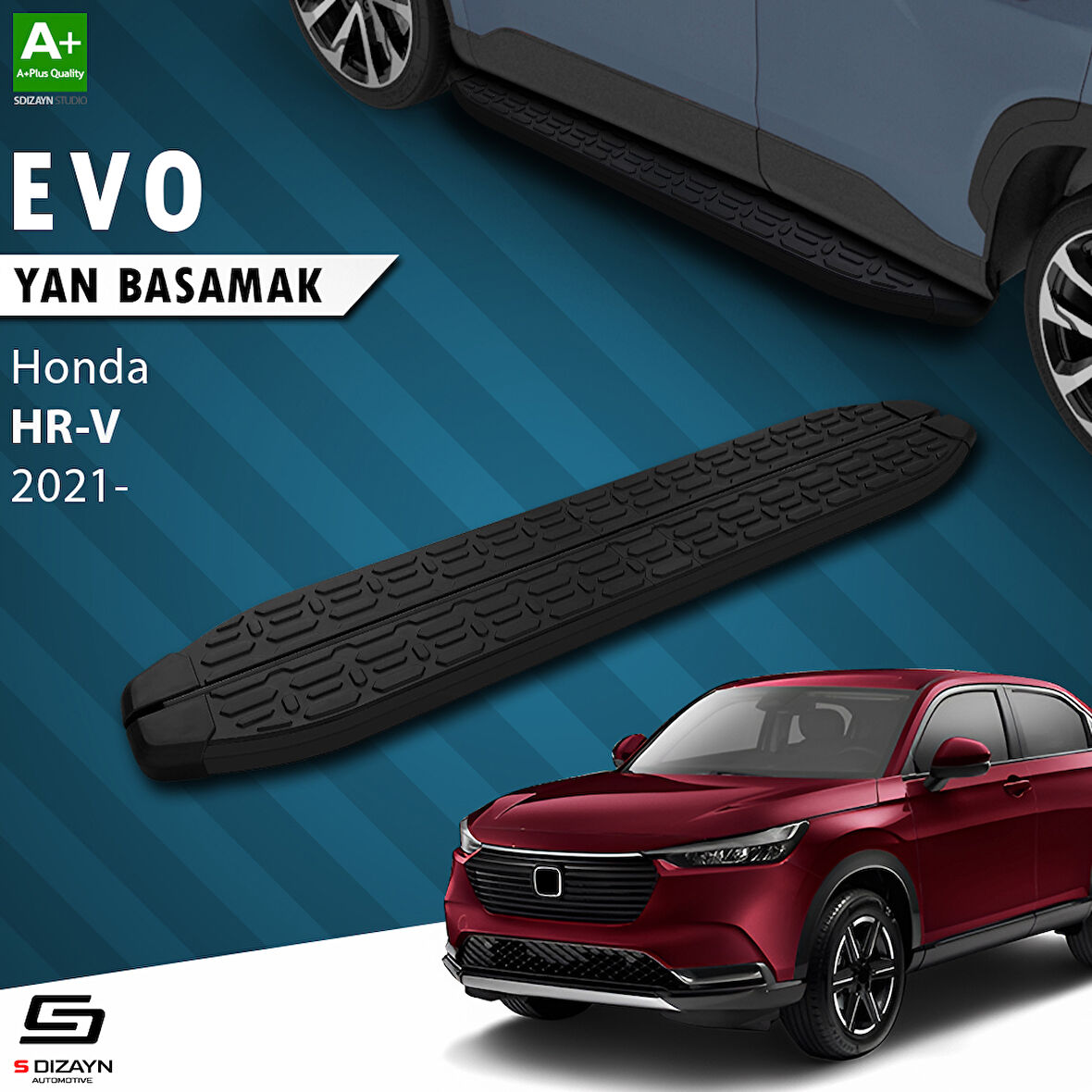 S-Dizayn Honda HR-V 3 Evo Siyah Yan Basamak 173 Cm 2021 Üzeri A+ Kalite