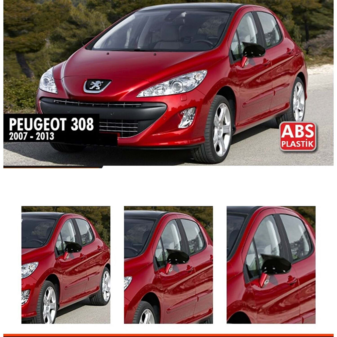 308 Batman Ayna Kapağı Piano Black / 2007 - 2013