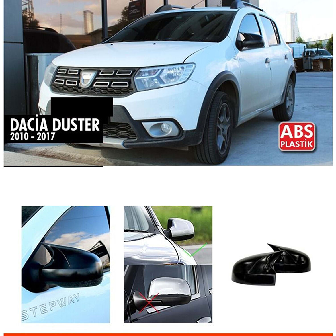 Duster 1.5 Batman Ayna Kapağı Piano Black / 2010-2017