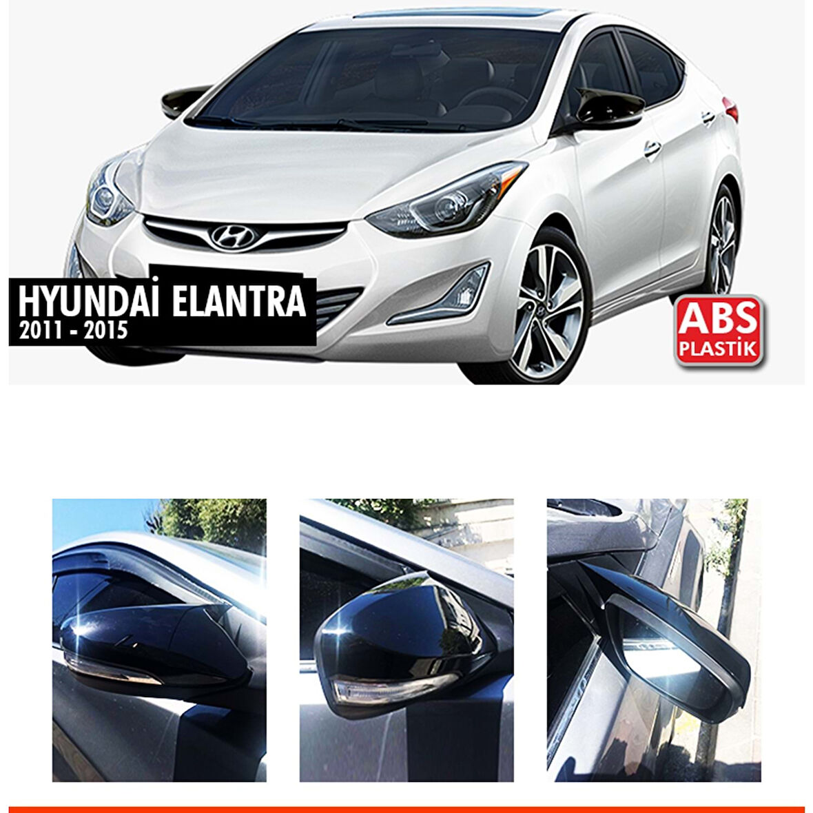 Elantra Sinyalli Batman Ayna Kapağı Piano Black / 2011-2015