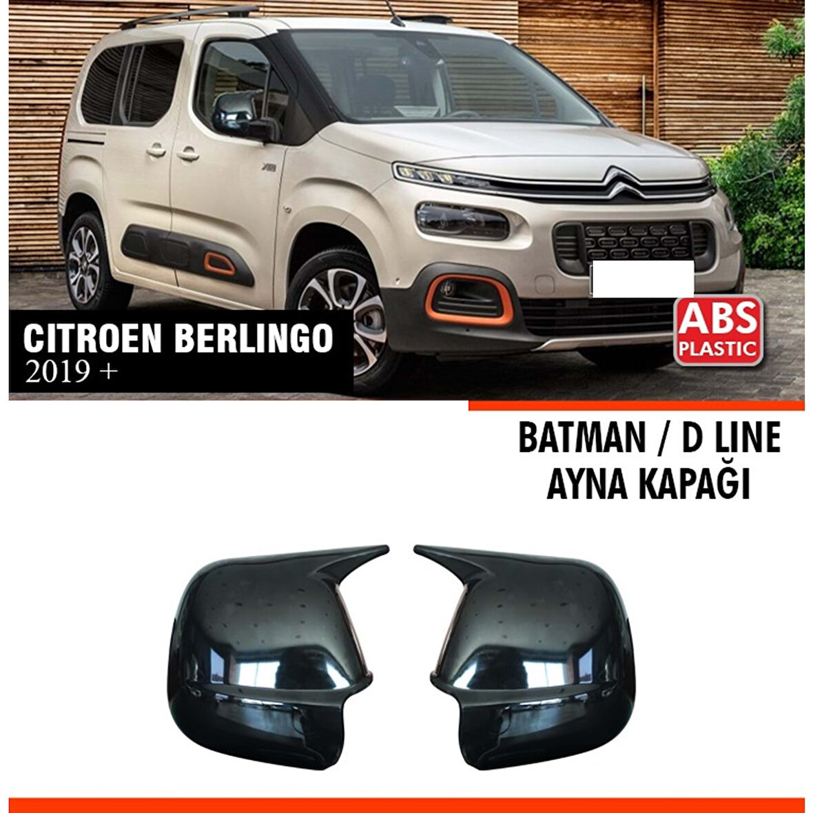 Berlingo Batman Ayna Kapağı Piano Black / 2019 Sonrası