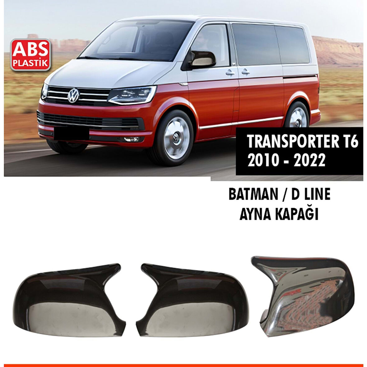 Transporter T6 Batman Ayna Kapağı Piano Black / 2010 - 2022