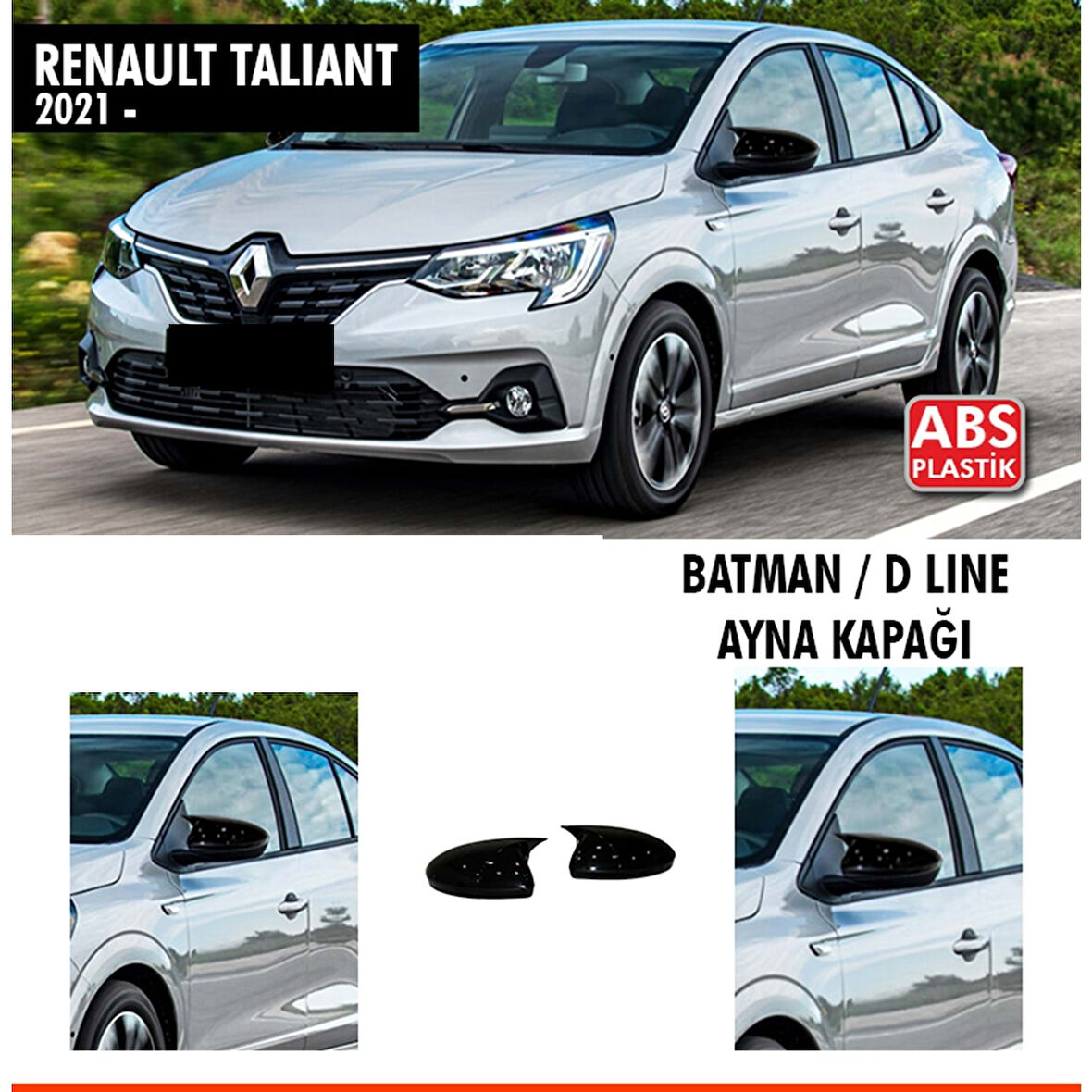 Taliant Batman Ayna Kapağı Piano Black / 2021 Sonrası