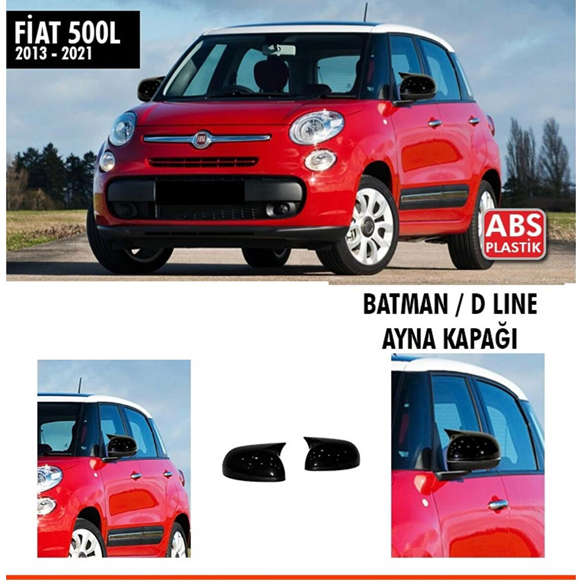500 L Batman Ayna Kapağı Piano Black / 2013 - 2021