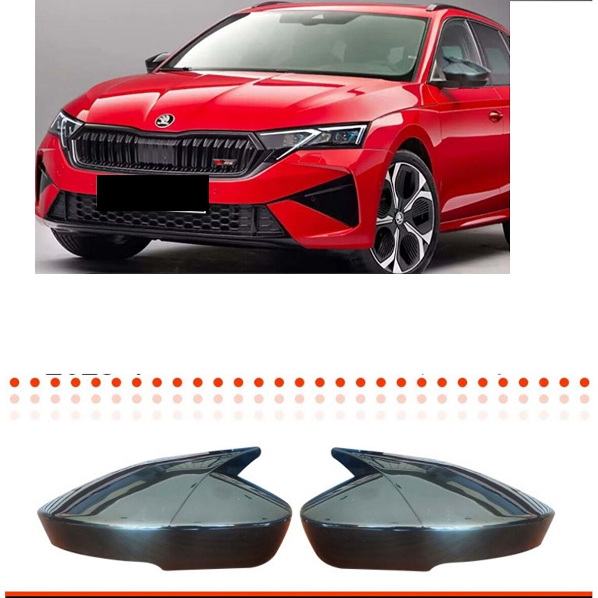 Skoda Octavia Batman Yarasa Ayna Kapağı Piano Black / 2025 ve üzeri